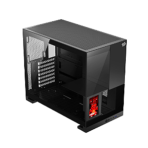 Gabinete Gamer Redragon Eternal Pro ATX Com Tela LCD Sem Fans Preto