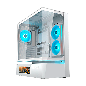 Gabinete Gamer Cougar Vision CFV235 Com 3 Fans ARGB Branco