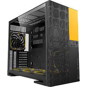 Gabinete Gamer Geometric Future Model 5 Vent Com Fans Preto e Amarelo