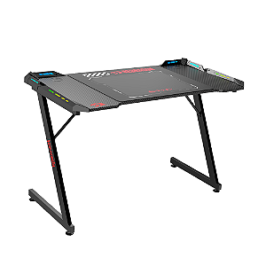 Mesa Gamer Redragon RGB 120cm Fibra Carbono GD-1104E-L Preto