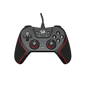 Controle Gamer Redragon Ephemera Com Fio Preto e Vermelho