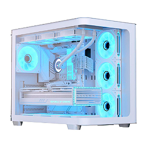 Gabinete Gamer Aerocool ATX P500C Lateral Vidro 4 Fans ARGB Branco