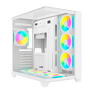 Gabinete Gamer Fortrek Clarity Full Glass Aquário Branco