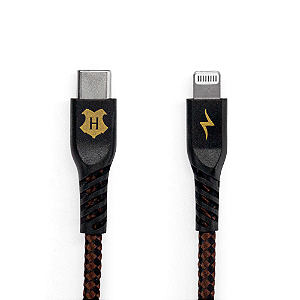 Cabo de Carregamento Harry Potter Hogwarts Lightning para USB-C Preto
