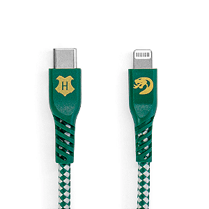 Cabo de Carregamento Harry Potter Sonserina Lightning para USB-C Verde