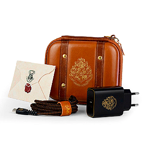 Kit de Carregamento Com Estojo USB-C para USB-C 33W Hogwarts Harry Potter Preto
