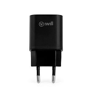 Fonte de Carregador iWill Essencial Com 2 saídas 25W Preto