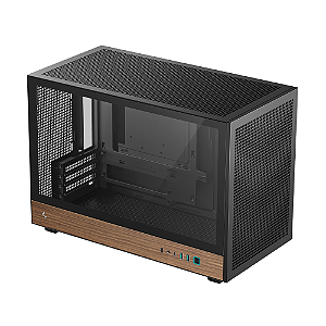 Gabinete Gamer DeepCool CH260 Wood Micro-ATX Sem Fans Preto