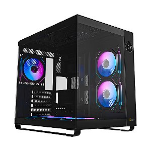 Gabinete Gamer Ocypus Iota C70 ATX ARGB Com Fans Preto