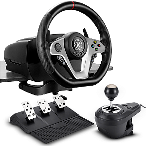 Volante Kalkan G500 Pro Racing Force Com Pedais e Câmbio Preto