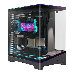 Gabinete Gamer Redragon View Mid Tower ATX ARGB CA-622B Preto