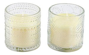 Kit Velas Decorativas Aromatizadas Copo Vidro - Eucalípto e Sais Marinhos (Média: 7cm x 8cm)