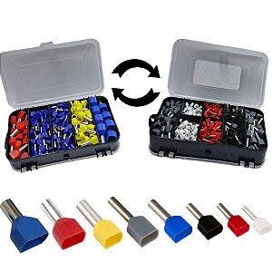 Caixa Kit Terminal Elétrico Ilhós Duplo 0,5mm A 16mm 470 unidades