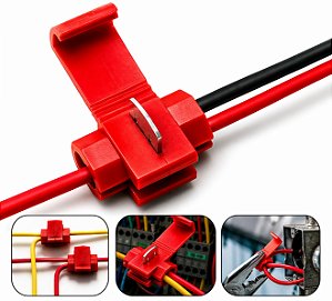 Conector de Derivação Emenda Fios Vermelho 0,5 - 1,5mm - (Mult. 100un)