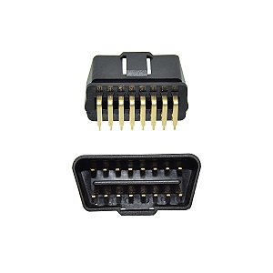 Conector OBD 2 Macho 16 Pinos com Ângulo 90º