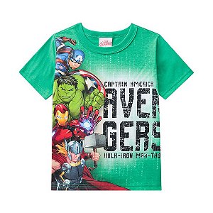 Camiseta Infantil Avengers Verde - Brandili