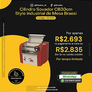 Cilindro Sovador CB30cm Style Industrial de Mesa