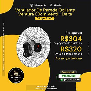 Ventilador de parede Ocilante Ventura 60cm Venti