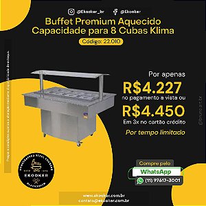 Buffet Premium Aquecido Capacidade para 8 cubas