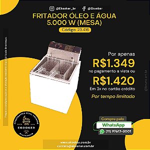 Fritador Óleo e Água 5.000W - Mesa