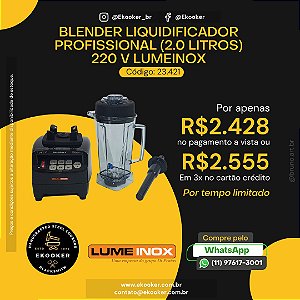 Blender Liquidificador Profissional (2,0 Litros) 220V LumeInox