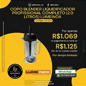 Copo Blender Liquidificador Profissional Completo (2.0 Litros) LumeInox