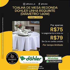 Toalha de Mesa Redonda Dohler Linha Requinte 1.60m (diâmetro)