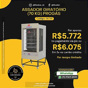 Assador giratório 70 Kg - Progás