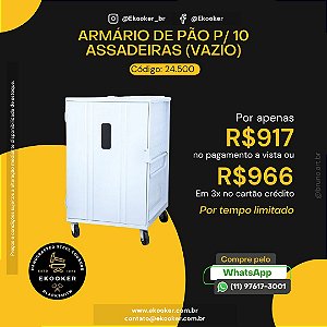 Armário  de Pão p/ 10 assadeiras (vazio)