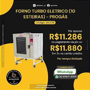 Forno Turbo Elétrico 10 Esteiras - Progás