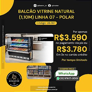 Balcão Vitrine Natural (1,10M) LINHA 07 - POLAR