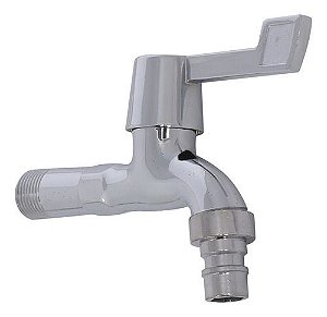 Torneira Jardim/área Externa Metal ¼ De Volta Acabamento Brilhante Cor Prateado