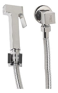 Ducha Higiênica Quadrada Luxo Metal Cromada Completa