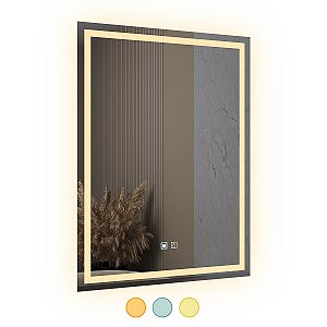 Espelho LED 3 Cores Banheiro Dual Touch c/ Desembaçador 110V