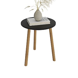 MESA DE CANTO REDONDA APOIO PES PALITO SALA LUXO - Preto