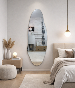 Espelho Orgânico 115 x 40 cm Decoração Lapidado Extra Grande