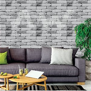 Papel de Parede - Tijolinho cinza escuro cimentado