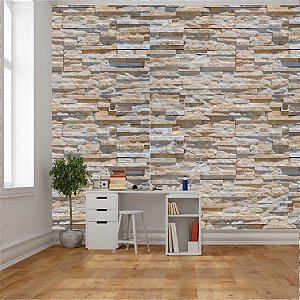 Papel de Parede - Pedra Canjiquinha em tom claro cintilante