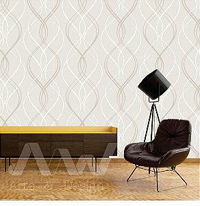 Papel de parede Adesivo - Ondulado marrom claro sobre fundo bege