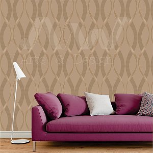 Papel  de parede Adesivo- Ondulado  com efeito e listras marrons