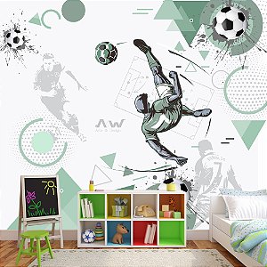 Papel de Parede Adesivo - Futebol em tons de verde