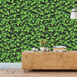 Papel de parede Adesivo - JARDIM VERTICAL DE FOLHAS