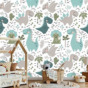 Papel de Parede Adesivo - Desenhos Dinossauros