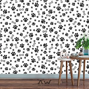 Papel de Parede Adesivo - Patinhas de Pet