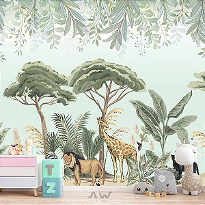Papel de Parede Adesivo -  Safari com Jardim Suspenso