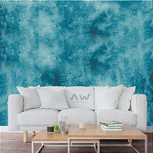 Papel de Parede Adesivo - Cimento Queimado Azul