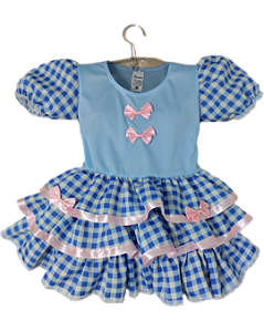 Vestido Caipirinha Xadrez Azul