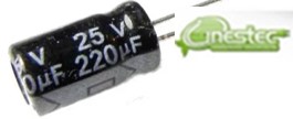 220uF x 25V - ELETROLITICO RD 105°