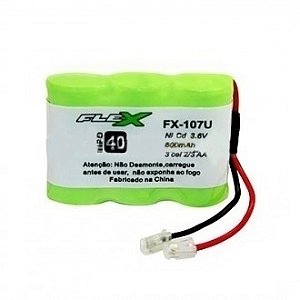 BATERIA RECARREGAVEL 3,6V  400mAh NICD 3 x 2/3AA TERMINAL UNIVERSAL  FX 107U