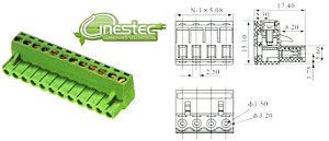 BORNE KRA  2EDGK-5,0/5.08  FEMEA 12P  TERMINAL BLOCK